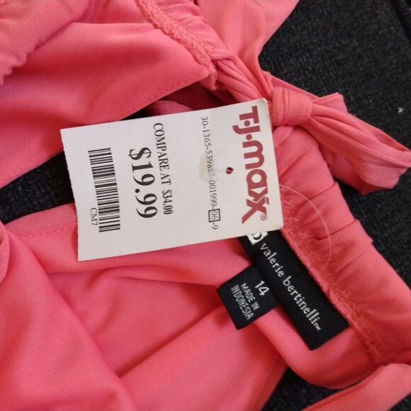 BNWT VALERIE BERTINELLI HALTER STYLE SHORT DRESS BEAUTIFUL CORAL SIZE 14 - Picture 5 of 8